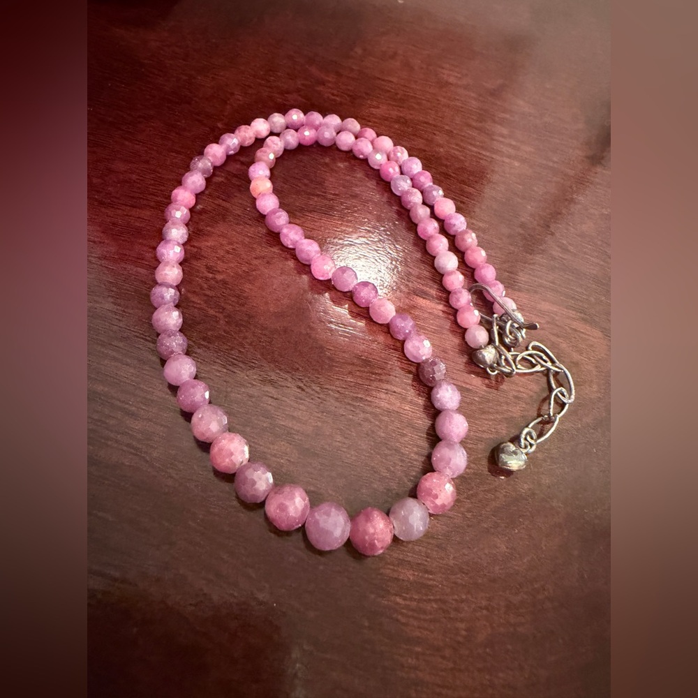 Jay King sterling silver faceted genuine ruby Necklace